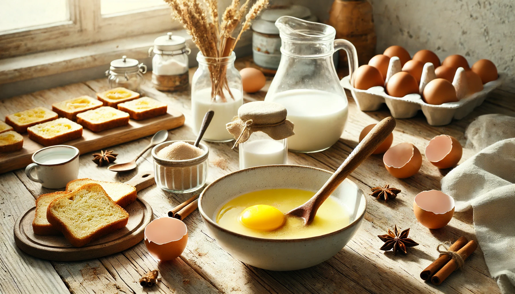 Das Eigelb wird in einer Schüssel mit Zucker verrührt und anschließend in die heiße Bier-Milch-Mischung gegeben. Die Suppe wird sämig und duftet nach Zimt.